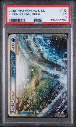 2010 POKEMON HEARTGOLD & SOULSILVER #113 LUGIA LEGEND-HOLO PSA 5 - Image 1