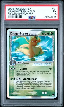2006 POKEMON EX DRAGON FRONTIERS #91 DRAGONITE EX-HOLO PSA 5 - Image 1