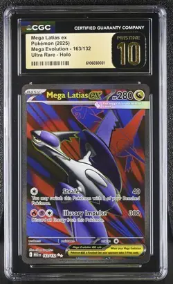Mega Latias EX *CGC PRISTINE 10* Ultra Rare *#163* Mega Evolution * Pokemon - Image 1