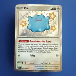 Pokemon TCG Ditto 201/091 Paldean Fates Shiny Ultra Rare Holo - Image 1
