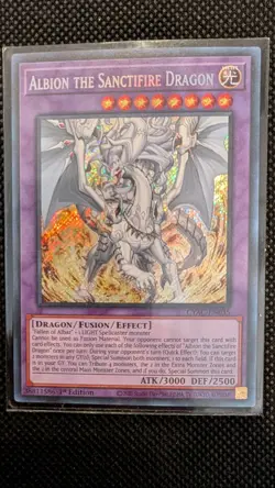 Yugioh Albion The Sanctifire Dragon CYAC-EN035 Secret Rare 1st Ed Near Mint - Image 1