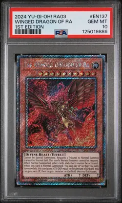 2024 YU-GI-OH! RA03-QUARTER CENTURY BONANZA THE WINGED DRAGON OF RA PSA 10 - Image 1