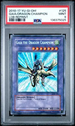 2010-2017 YU-GI-OH! LOB-REPRINT#125 GAIA THE DRAGON CHAMPION PSA 9 - Image 1