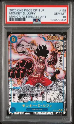 2025 ONE PIECE JPN A FIST OF DIVINE SPEED MANGA ALT ART MONKEY D. LUFFY PSA 10 - Image 1