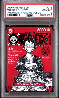 2025 ONE PIECE JAPANESE PROMOS MAGAZINE VOL.20 #014 MONKEY D. LUFFY PSA 10 - Image 1