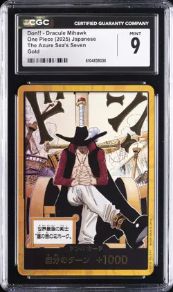 2025 ONE PIECE JAPANESE THE AZURE SEA'S SEVEN GOLD DON!! DRACULE MIHAWK CGC 9 - Image 1