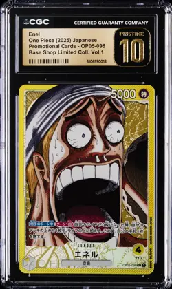 2025 ONE PIECE JPN BASE SHOP LIMITED COLLECTION VOL. 1 ENEL CGC 10 PRISTINE - Image 1