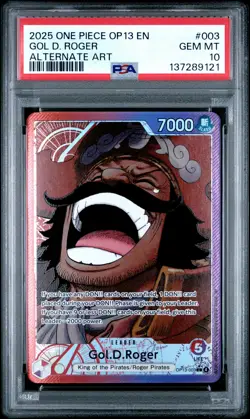 2025 ONE PIECE OP13-CARRYING ON HIS WILL ALTERNATE ART #003 GOL D. ROGER PSA 10 - Image 1