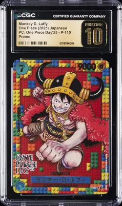 2025 ONE PIECE JPN PC: ONE PIECE DAY'25 -PROMO MONKEY D. LUFFY CGC 10 PRISTINE - Image 1