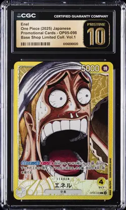 2025 ONE PIECE JPN BASE SHOP LTD COLLECTION VOL. 1 ENEL CGC 10 PRISTINE - Image 1
