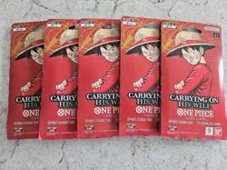 One Piece OP-13 CARRYING ON HIS WILL Sleeved Booster Packs Lot Of 5 English 5x - Image 1