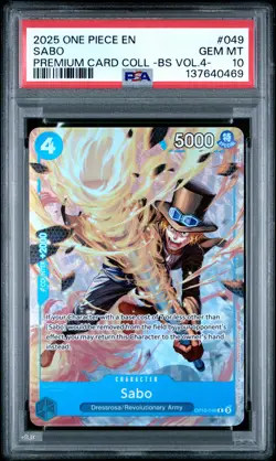 2025 ONE PIECE PREMIUM COLLECTION BEST SELECTION VOL.4 #049 SABO PSA 10 - Image 1