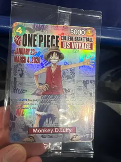 One Piece US Voyage College Basketball Monkey D. Luffy Collectible Card SEALED - Image 1