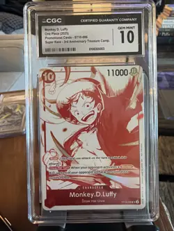 Monkey D Luffy SR ST10-006 3rd Anniversary Treasure Campaign One Piece CGC 10 - Image 1