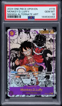 2024 ONE PIECE EMPERORS IN THE NEW WORLD MANGA ALT ART MONKEY D. LUFFY PSA 10 - Image 1