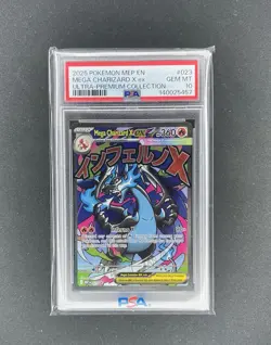 2025 POKEMON MEP EN-ME BLACK STAR PROMO #023 MEGA CHARIZARD X EX PSA 10 - Image 1