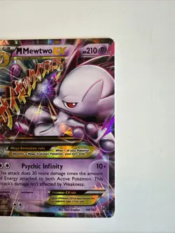 Pokemon M Mega Mewtwo EX Ultra Rare Holo TCG Card 64/162 XY Breakthrough LP - Image 2