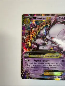 Pokemon M Mega Mewtwo EX Ultra Rare Holo TCG Card 64/162 XY Breakthrough LP - Image 3