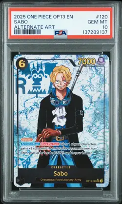 2025 ONE PIECE OP13-CARRYING ON HIS WILL ALTERNATE ART #120 SABO PSA 10 - Image 1