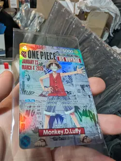 One Piece Monkey D. Luffy College Basketball US Voyage P-055 Promo Card Sealed - Image 2