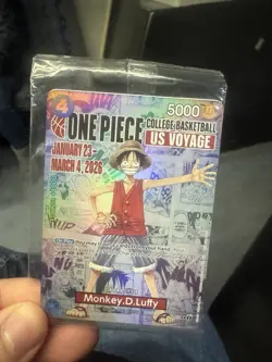 One Piece College Basketball US Voyage Monkey D. Luffy Trading Card Sealed - Image 1