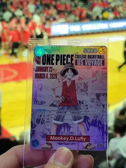 IN HAND - One Piece Monkey D. Luffy US Voyage College Basketball Promo Card - Image 1