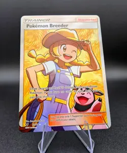 Pokemon Breeder - Holo Shining Legends 2017 Trainer Card - NM/M - Image 1
