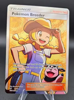 Pokemon Breeder - Holo Shining Legends 2017 Trainer Card - NM/M - Image 2