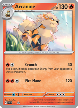 Arcanine #11 Promo | Scarlet & Violet Black Star Promos | Pokemon Card - Image 1