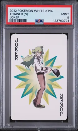 2012 POKEMON WHITE 2 PLAYING CARDS JOKER TRAINER (N) PSA 9 - Image 1