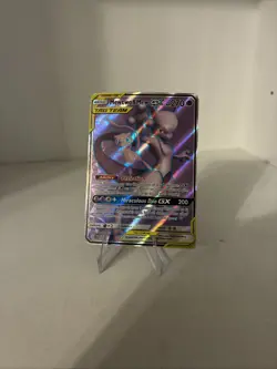 Pokemon Mewtwo And Mew GX Holo Ultra Rare TCG Card Really Bad Damage - Image 1