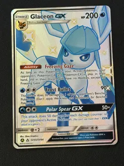 Glaceon GX SV55/SV94 Hidden Fates: Shiny Vault Pokemon TCG Card NM - Image 1