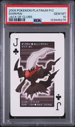 2009 POKEMON PLATINUM VERSION PLAYING CARDS JACK OF CLUBS DARKRAI PSA 10 - Image 1