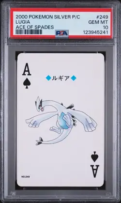 2000 POKEMON SILVER VERSION PLAYING CARDS ACE OF SPADES #249 LUGIA PSA 10 - Image 1