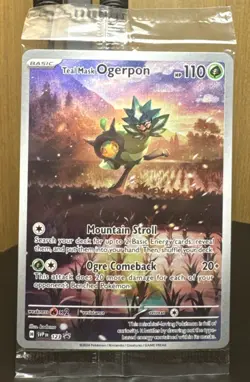 Pokemon Teal Mask Ogerpon 123 Sv: Scarlet & Violet Black Star Promo Card Sealed - Image 1