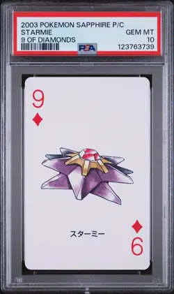 2003 POKEMON SAPPHIRE VERSION PLAYING CARDS 9 OF DIAMONDS STARMIE PSA 10 - Image 1