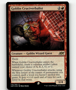 MTG Unfinity Goblin Cruciverbalist 110 Foil Rare - Image 1