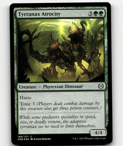 MTG Tyrranax Atrocity 188 FOIL Phyrexia: All Will Be Common - Image 1