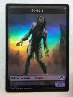 MTG Double Masters 2022 Zombie // Vampire Double-sided Token Foil NM/M - Image 1