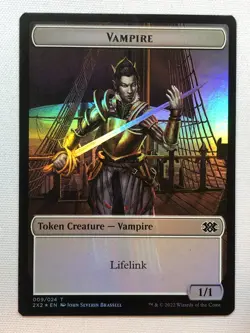 MTG Double Masters 2022 Zombie // Vampire Double-sided Token Foil NM/M - Image 2
