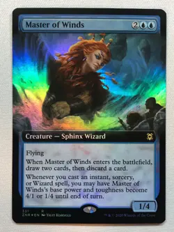 MTG Zendikar Rising Master of Winds (Extended Art) 331 Foil NM/M - Image 1