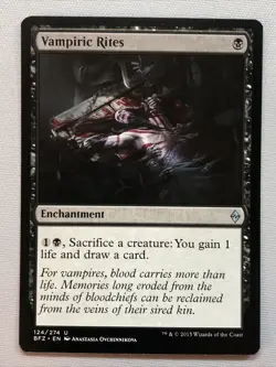 MTG Vampiric Rites Battle for Zendikar 124/274 Regular Uncommon - Image 1