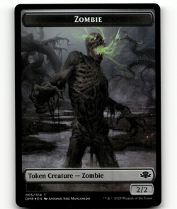 MTG Zombie Cat (008) Double-sided Token FOIL Dominaria Remastered Token - Image 1