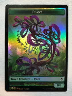MTG Zendikar Rising Kor Warrior // Plant Double-sided Token Foil NM/M - Image 2