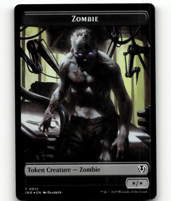 FOIL - MTG Zombie (0011) Zombie (0012) Double-Sided Token - Innistrad Remaste - Image 1