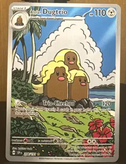 Pokemon Alolan Dugtrio 208/191 Sv08: Surging Sparks Illustration Rare Holo Card - Image 1
