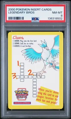 2000 POKEMON INSERT CARDS LEGENDARY BIRDS PSA 8 - Image 1