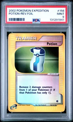 2002 POKEMON EXPEDITION #156 POTION-REVERSE FOIL PSA 9 - Image 1