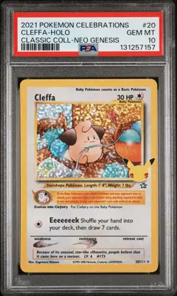2021 POKEMON CELEBRATIONS CLASSIC COLLECTION #20 CLEFFA-HOLO PSA 10 - Image 1