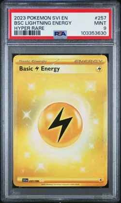 2023 POKEMON SVI EN-SCARLET & VIOLET HYPER RARE BASIC LIGHTNING ENERGY PSA 9 - Image 1